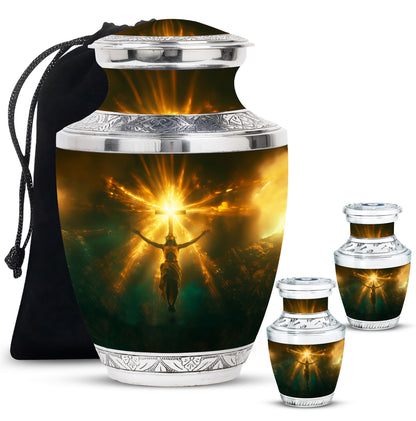 Personalized Religious Keepsake Urn for Human Ashes - 10-inch, 200 cu in - Yatskia