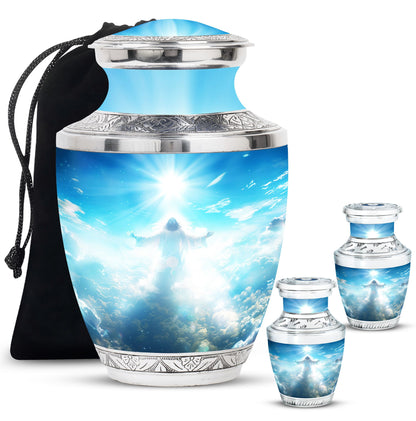 Personalized Religious Keepsake Urn for Human Ashes - 10-inch, 200 cu in - Yatskia