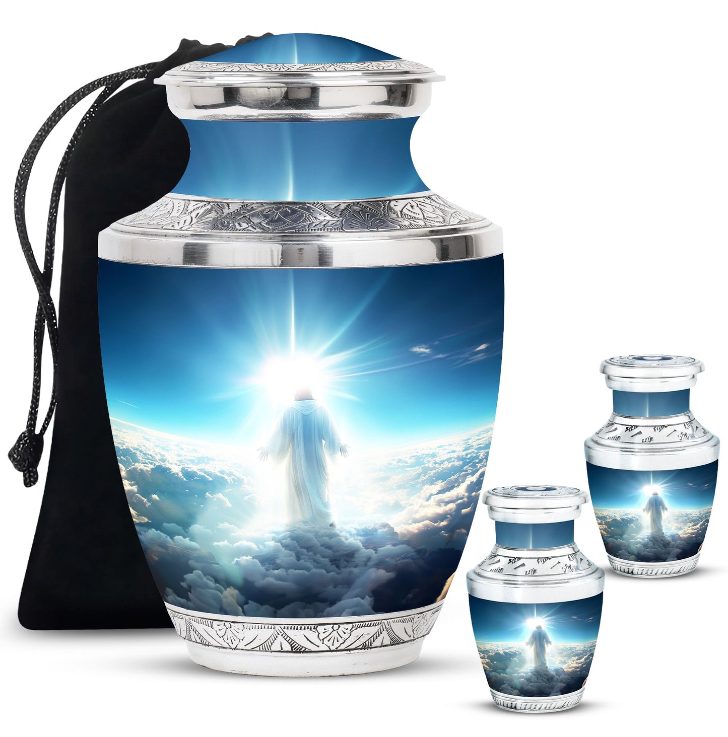 Personalized Religious Cremation Urn for Human Ashes - 10-inch, 200 cu in - Yatskia