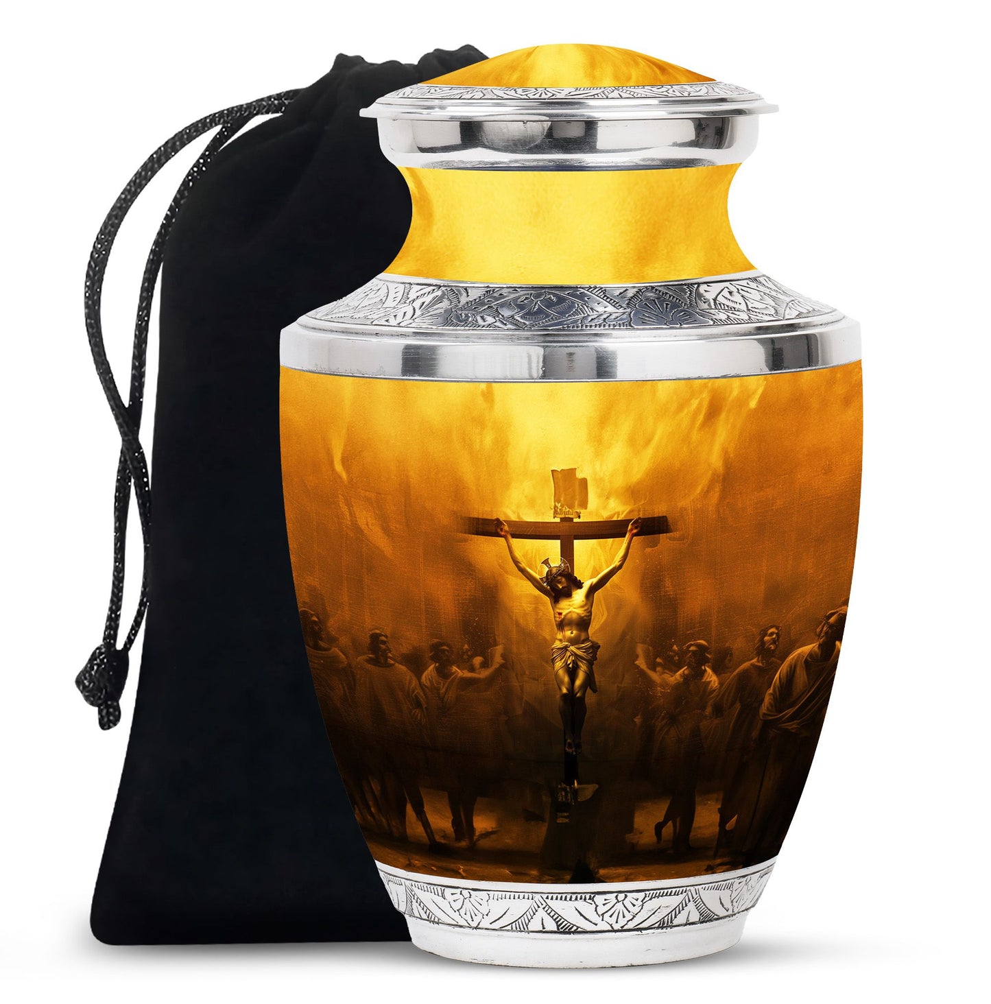 Personalized Religious Cremation Urn for Human Ashes - 10-inch, 200 cu in - Yatskia