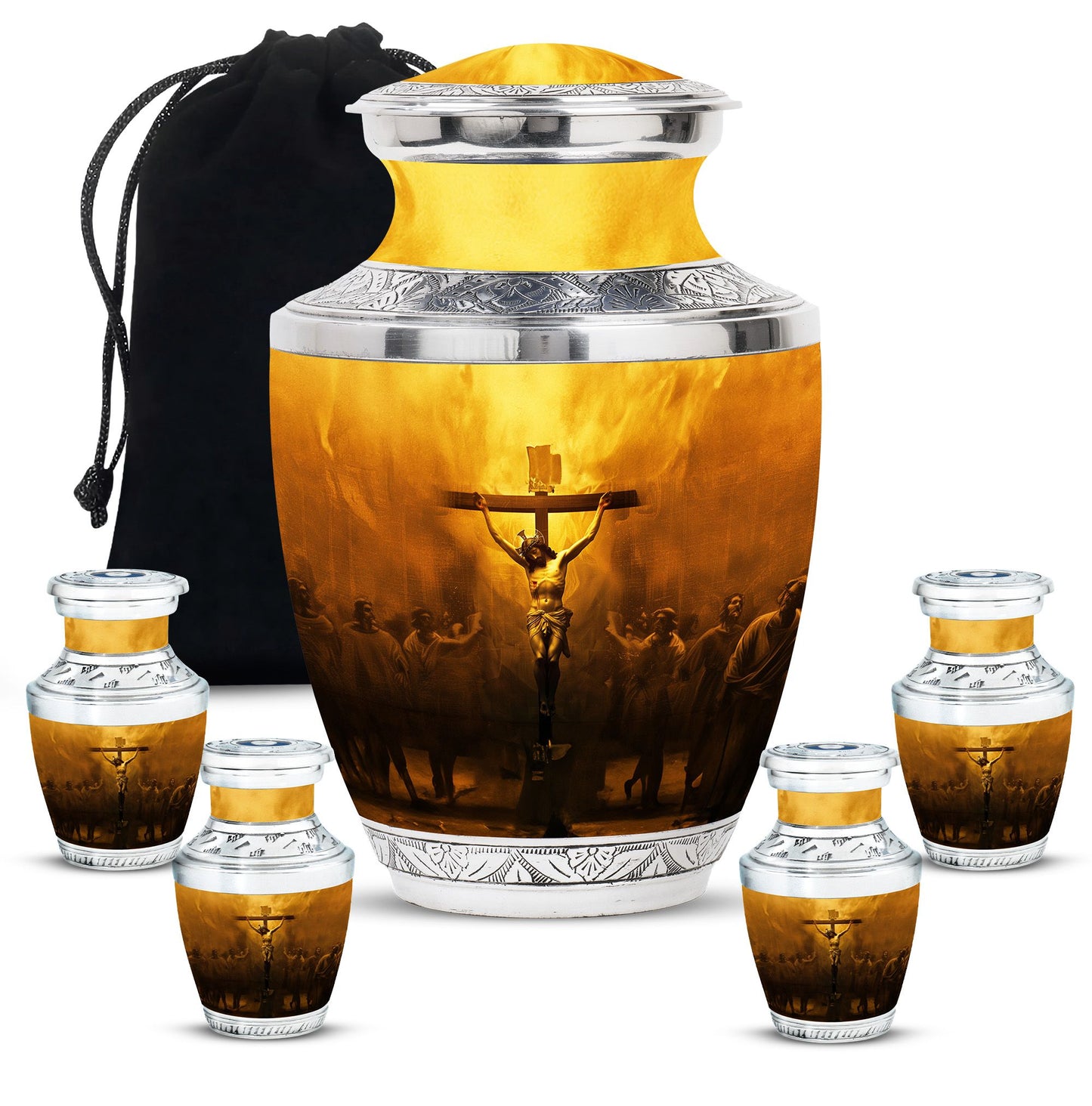 Personalized Religious Cremation Urn for Human Ashes - 10-inch, 200 cu in - Yatskia