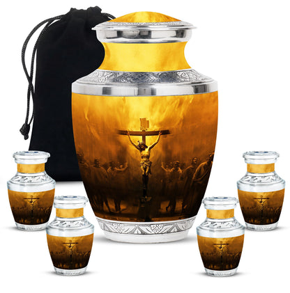 Personalized Religious Cremation Urn for Human Ashes - 10-inch, 200 cu in - Yatskia