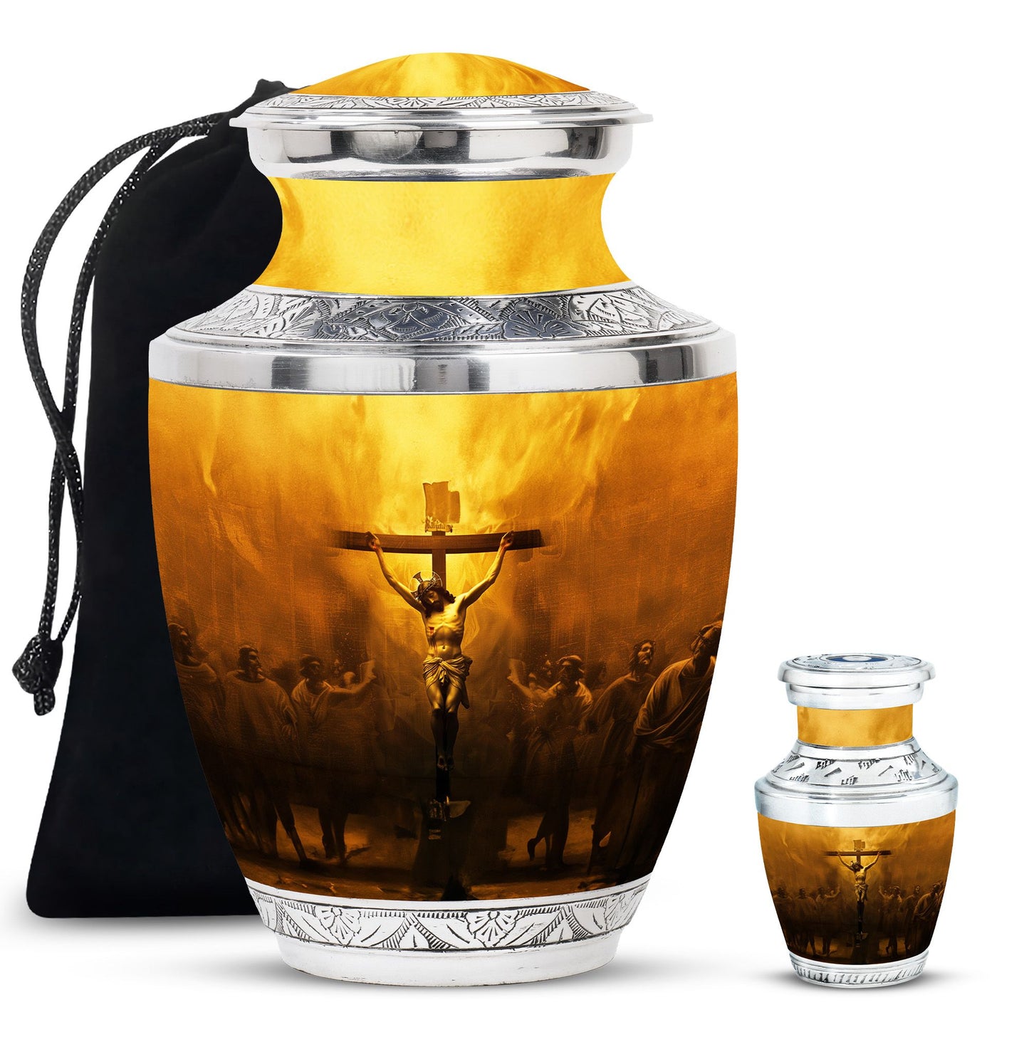 Personalized Religious Cremation Urn for Human Ashes - 10-inch, 200 cu in - Yatskia