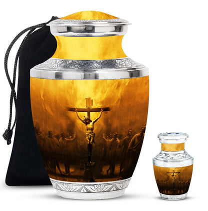 Personalized Religious Cremation Urn for Human Ashes - 10-inch, 200 cu in - Yatskia
