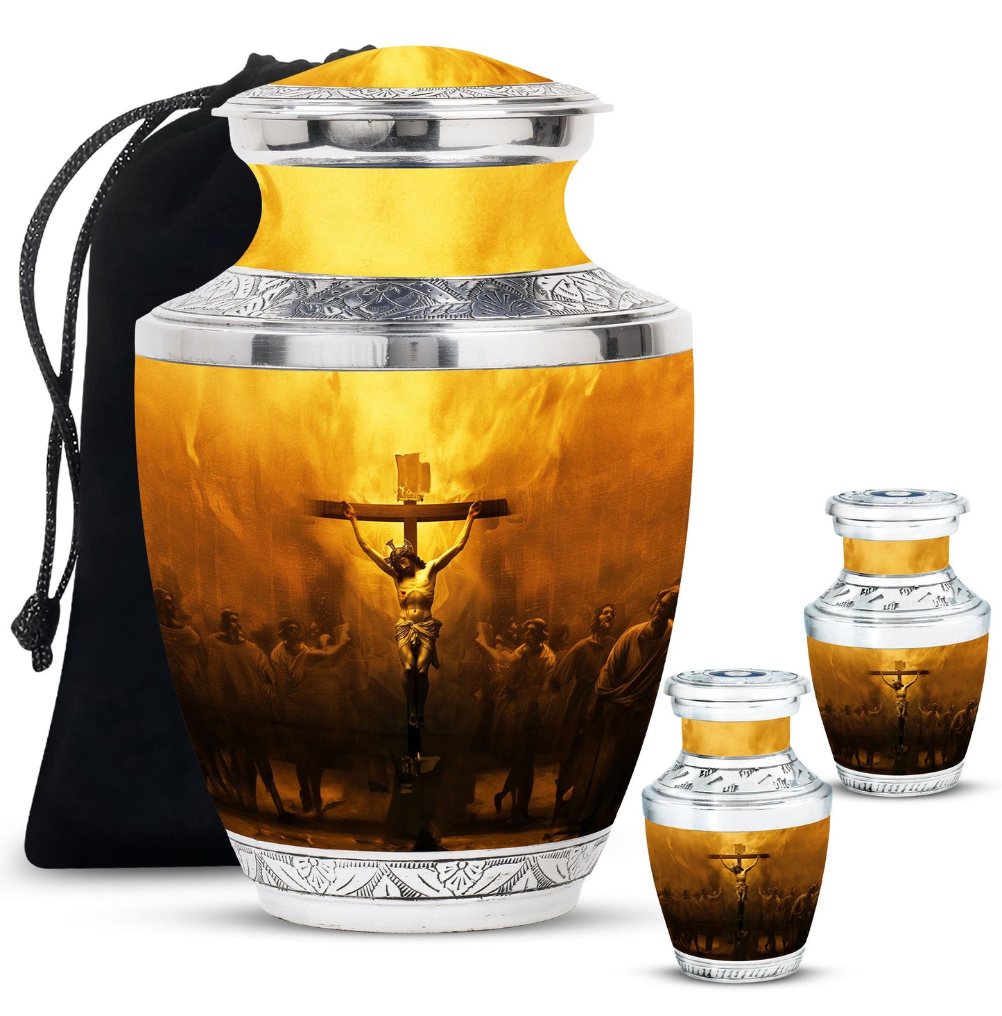 Personalized Religious Cremation Urn for Human Ashes - 10-inch, 200 cu in - Yatskia