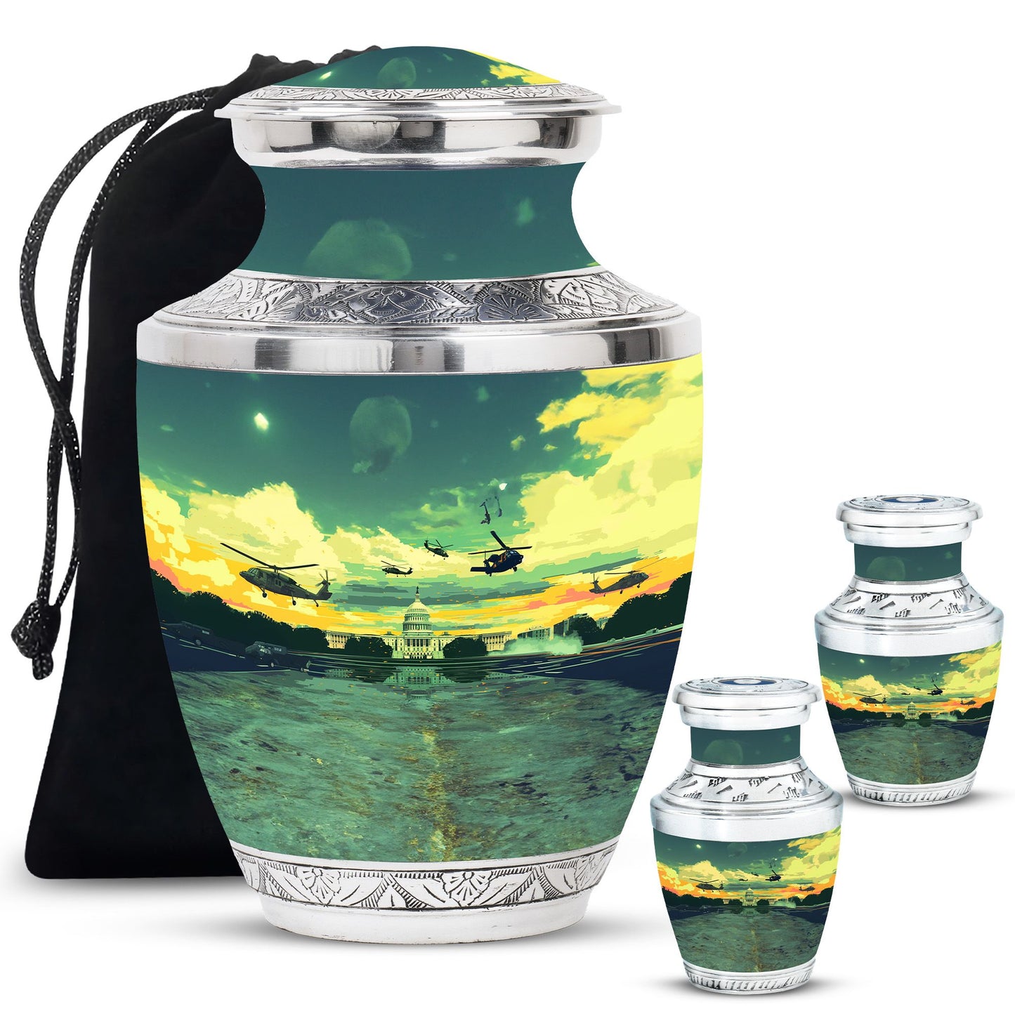 Personalized Military Cremation Urn for Human Ashes - 10-inch, 200 cu in - Yatskia