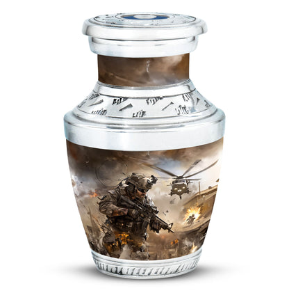 Personalized Military Memorial Urn for Women - 10-inch, 200 cu in - Yatskia