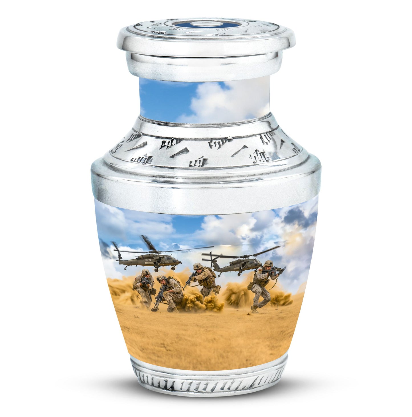 Personalized Military Keepsake Urn for Human Ashes - 10-inch, 200 cu in - Yatskia