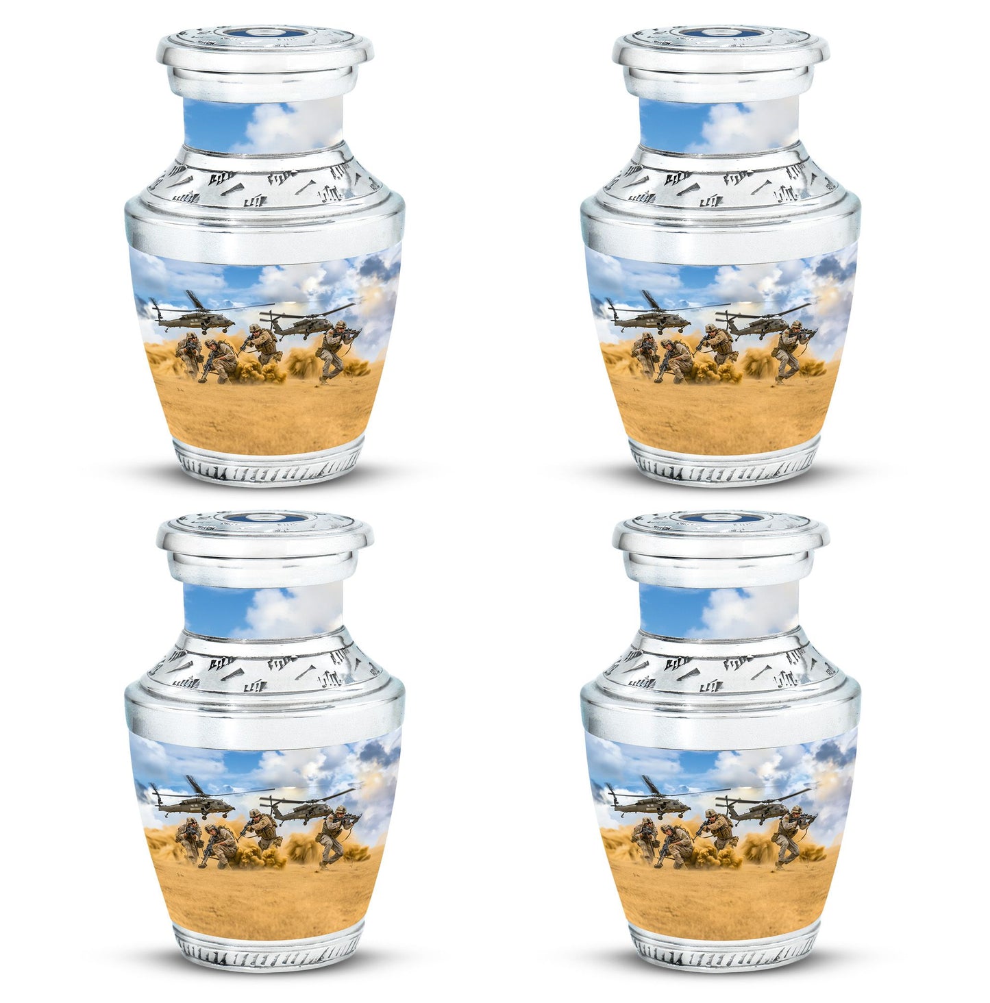 Personalized Military Keepsake Urn for Human Ashes - 10-inch, 200 cu in - Yatskia