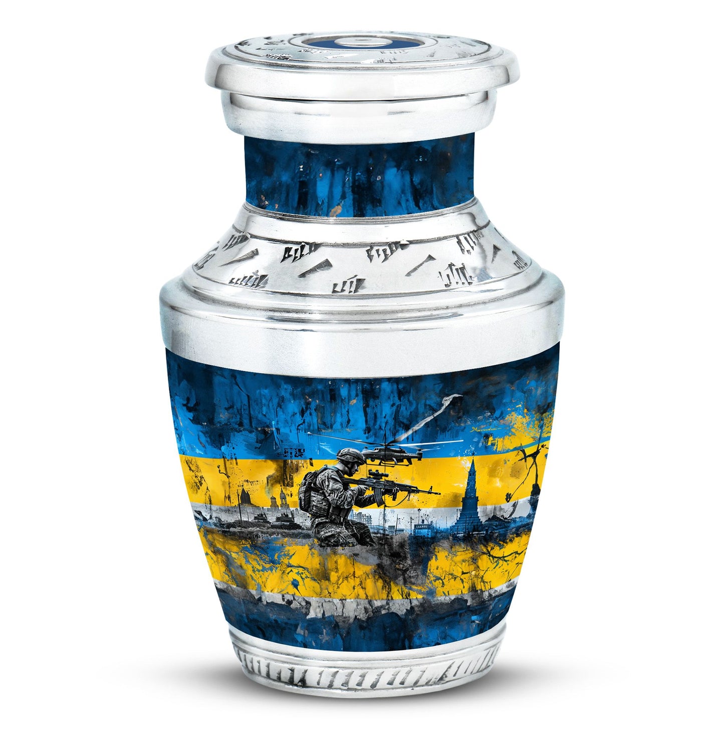 Personalized Military Cremation Urn for Human Ashes - 10-inch, 200 cu in - Yatskia