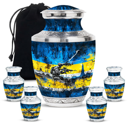 Personalized Military Cremation Urn for Human Ashes - 10-inch, 200 cu in - Yatskia
