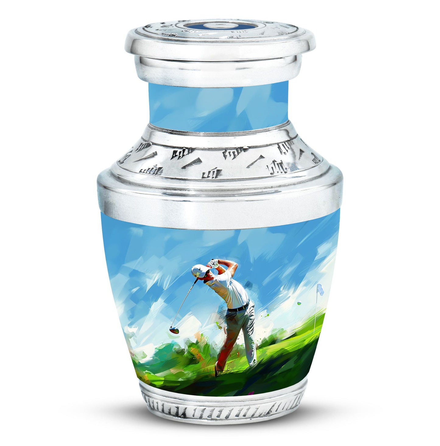 Personalized Golf Keepsake Urn for Human Ashes - 10-inch, 200 cu in - Yatskia