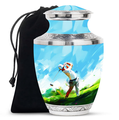 Personalized Golf Keepsake Urn for Human Ashes - 10-inch, 200 cu in - Yatskia