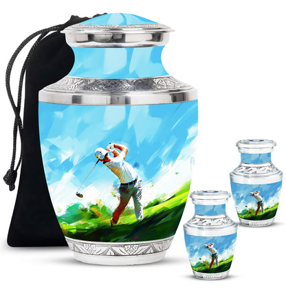 Personalized Golf Keepsake Urn for Human Ashes - 10-inch, 200 cu in - Yatskia