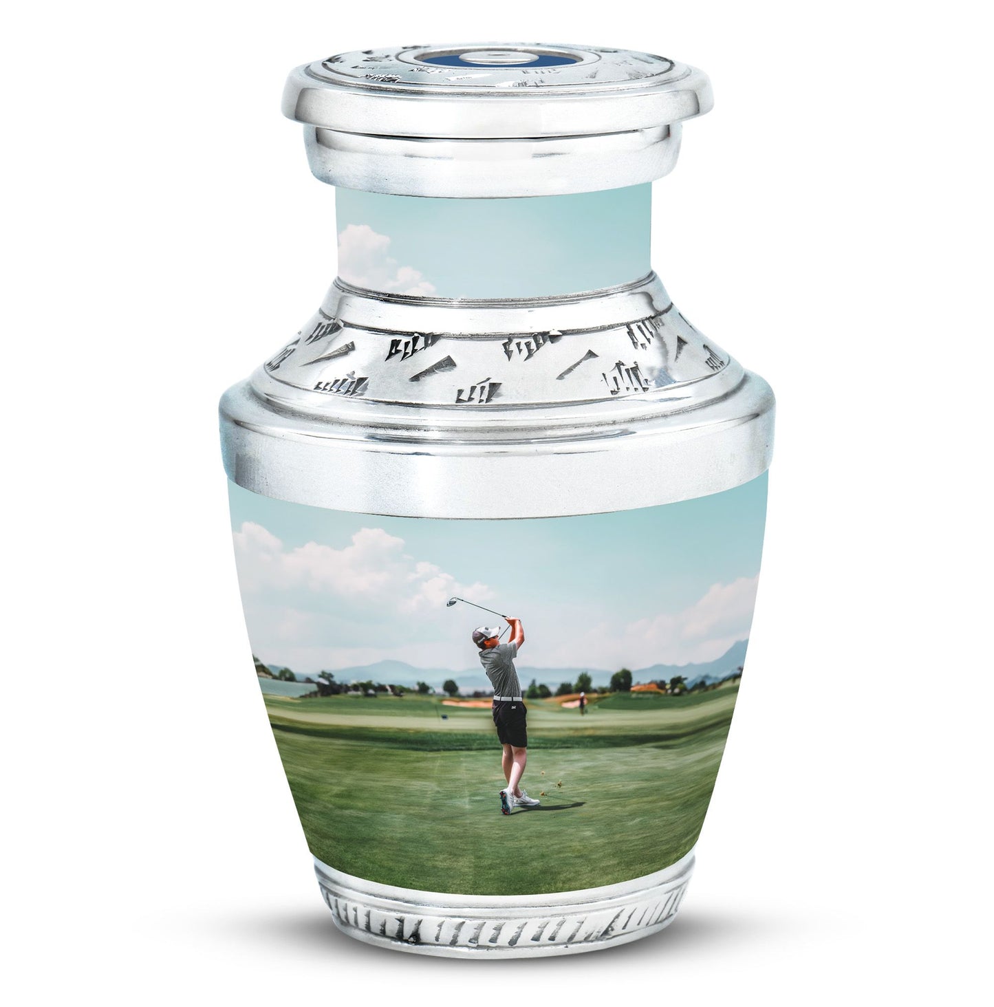 Personalized Golf Memorial Urn for Human Ashes - 10-inch, 200 cu in - Yatskia