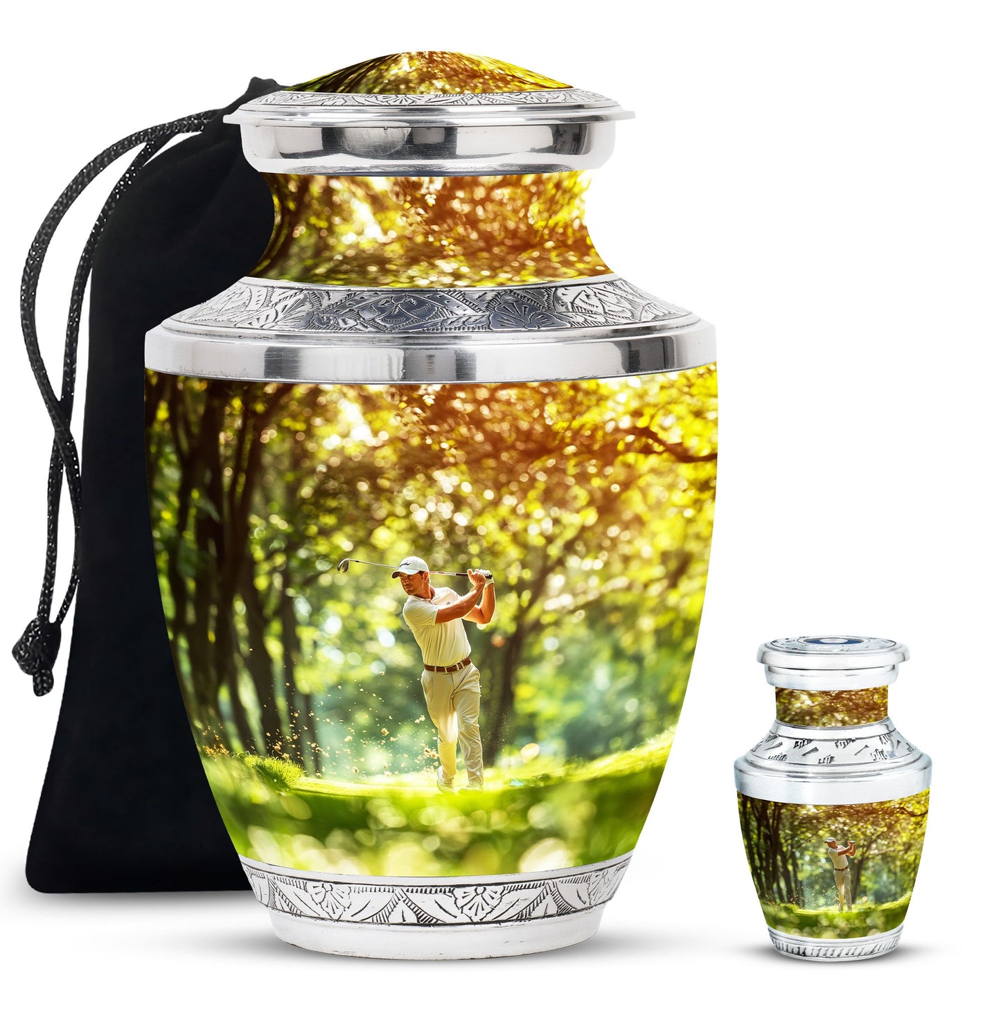 Personalized Golf Cremation Urn for Adult - 10-inch, 200 cu in - Yatskia