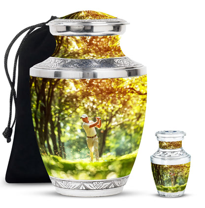 Personalized Golf Cremation Urn for Adult - 10-inch, 200 cu in - Yatskia