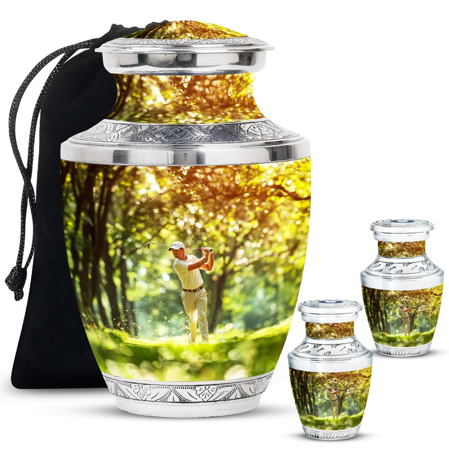 Personalized Golf Cremation Urn for Adult - 10-inch, 200 cu in - Yatskia