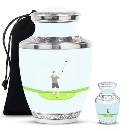 Personalized Golf Cremation Urn for Human Ashes - 10-inch, 200 cu in - Yatskia