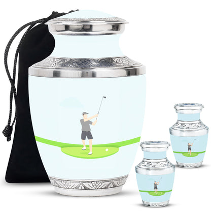 Personalized Golf Cremation Urn for Human Ashes - 10-inch, 200 cu in - Yatskia