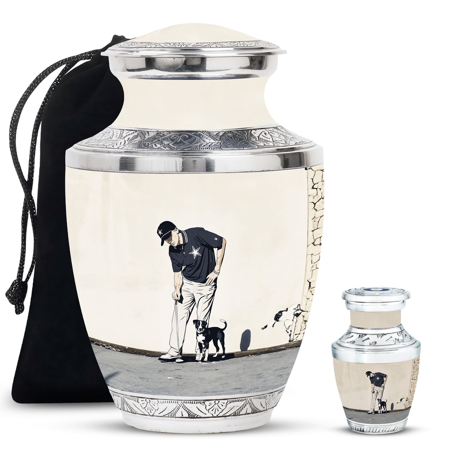 Personalized Golf Cremation Urn for Human Ashes - 10-inch, 200 cu in - Yatskia