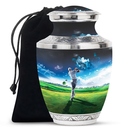 Personalized Golf Keepsake Urn for Women - 10-inch, 200 cu in - Yatskia