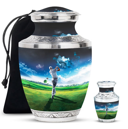 Personalized Golf Keepsake Urn for Women - 10-inch, 200 cu in - Yatskia