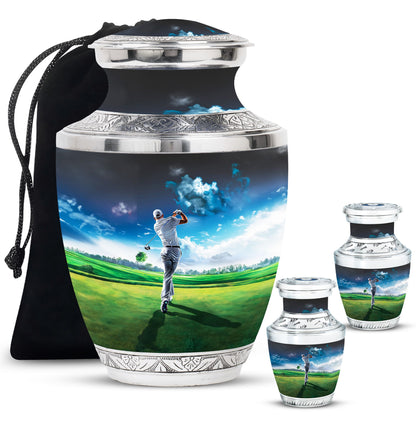 Personalized Golf Keepsake Urn for Women - 10-inch, 200 cu in - Yatskia