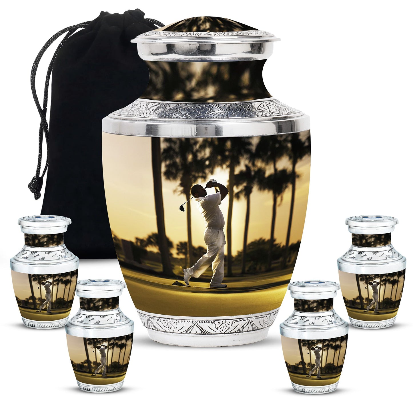 Personalized Golf Cremation Urn for Mom - 10-inch, 200 cu in - Yatskia