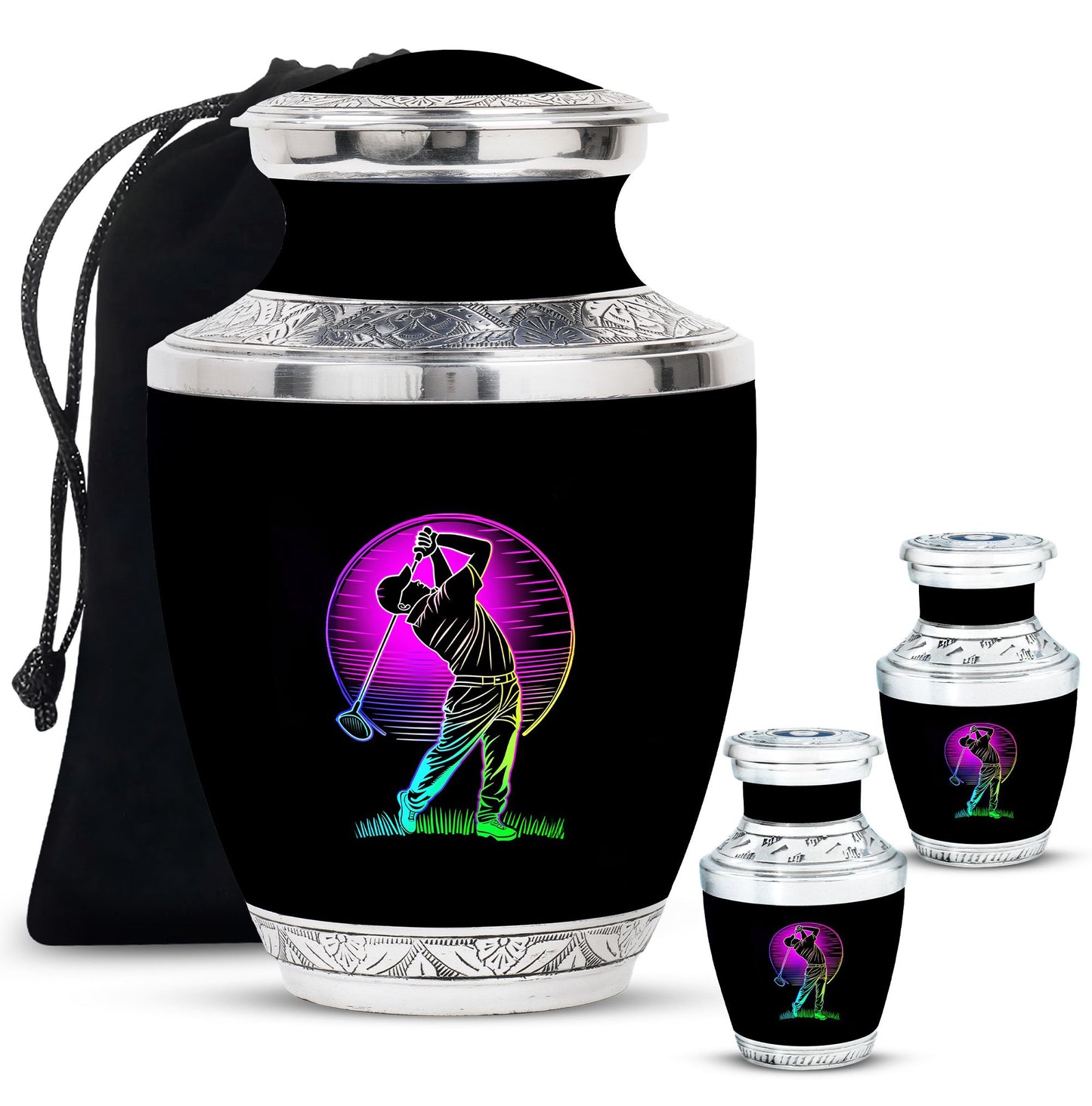 Personalized Golf Cremation Urn for Adult - 10-inch, 200 cu in - Yatskia