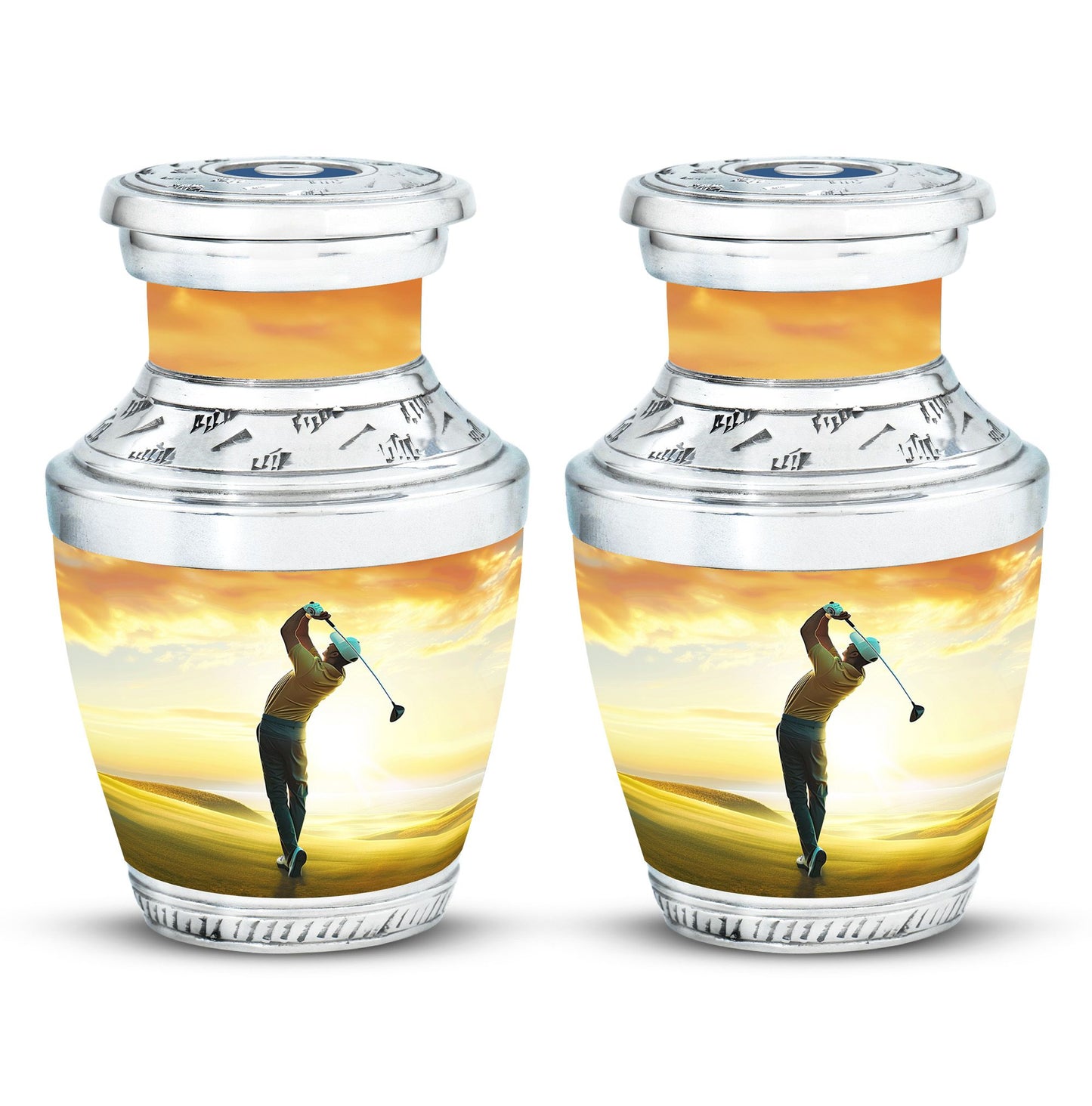 Personalized Golf Memorial Urn for Human Ashes - 10-inch, 200 cu in - Yatskia