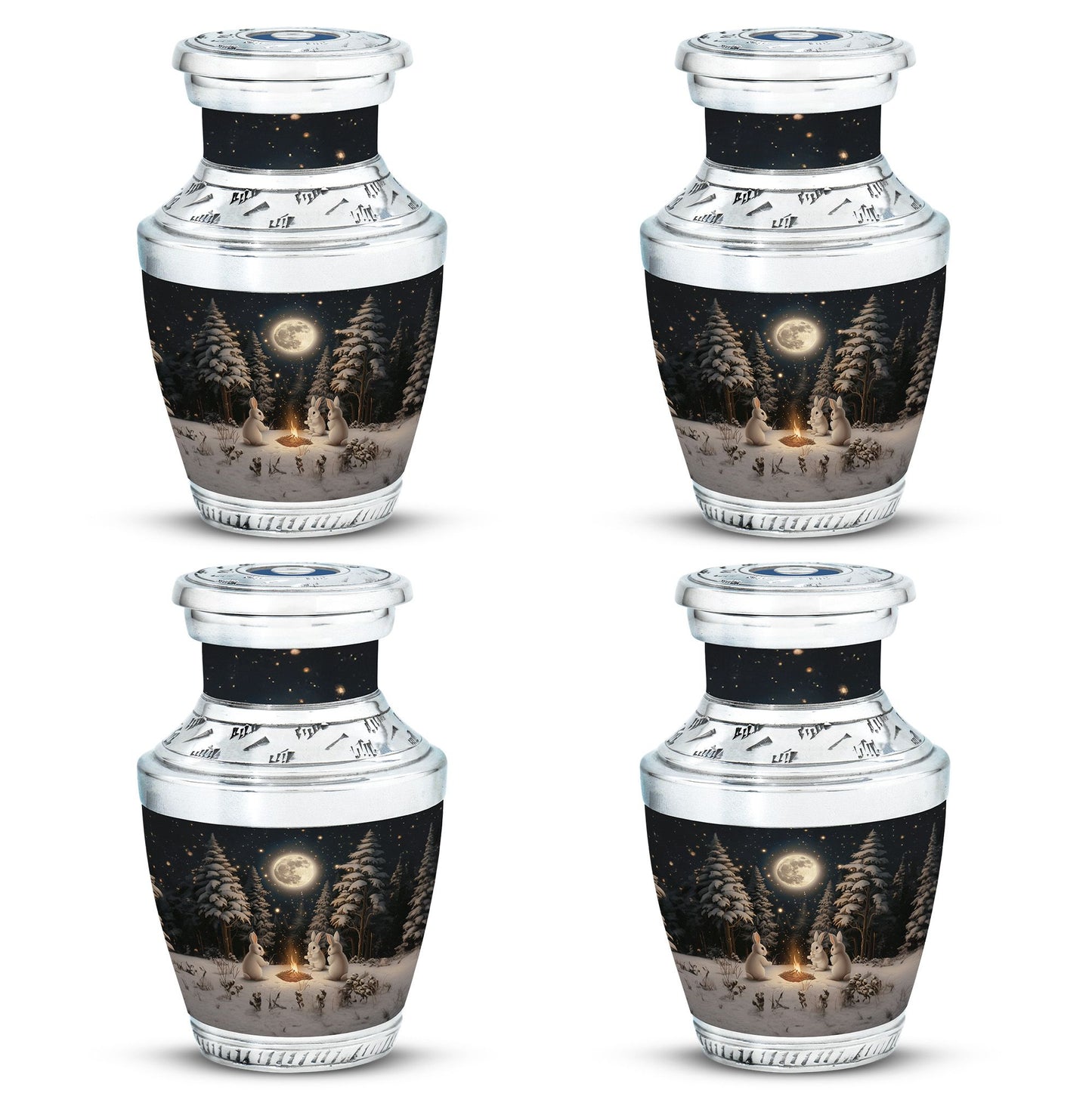 White Personalized Galaxy Cremation Urn for Human Ashes - 10-inch, 200 cu in - Yatskia