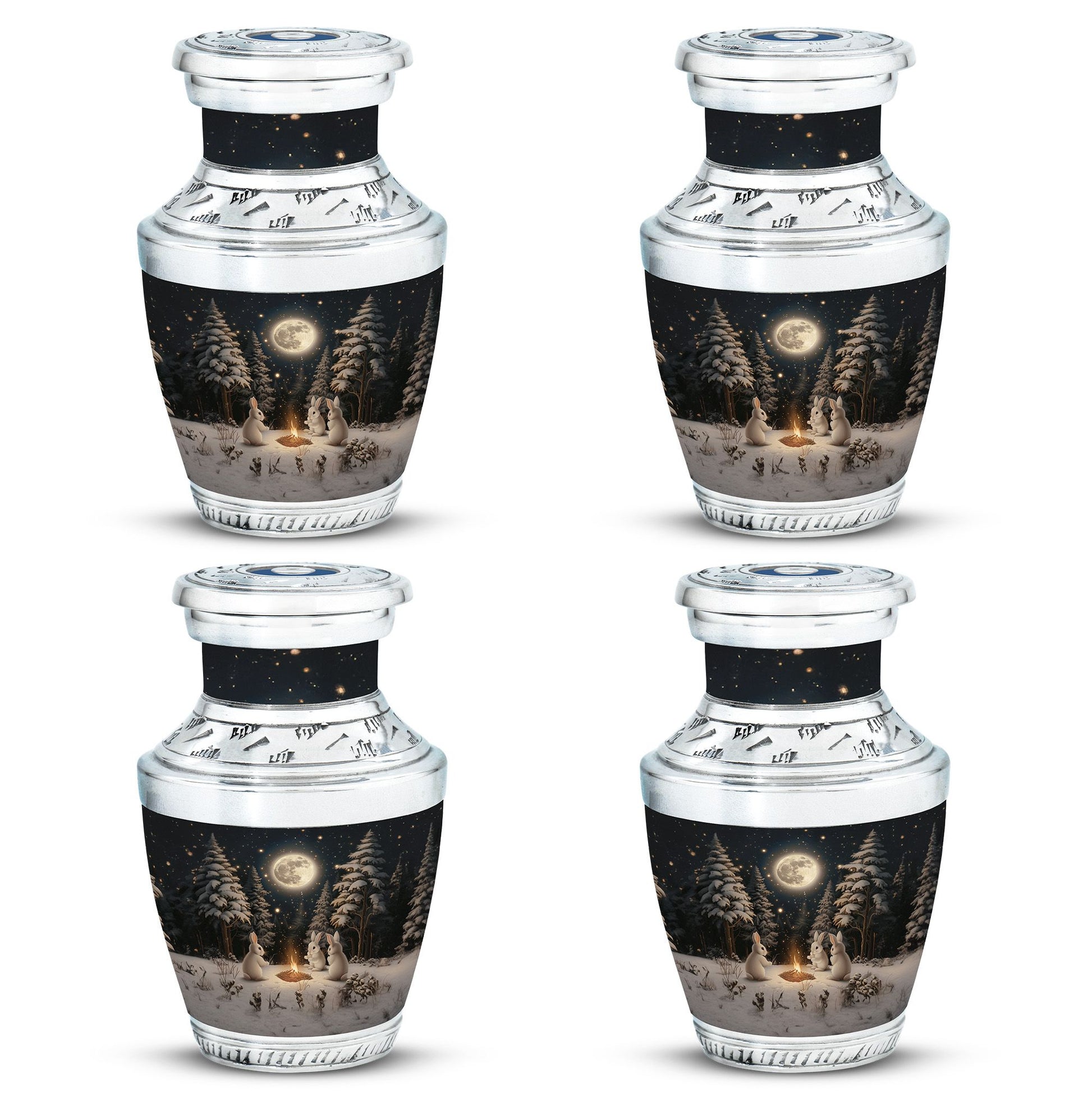 White Bunny Moon Urn For Ashes Adult Female Funeral, Ashes Urn