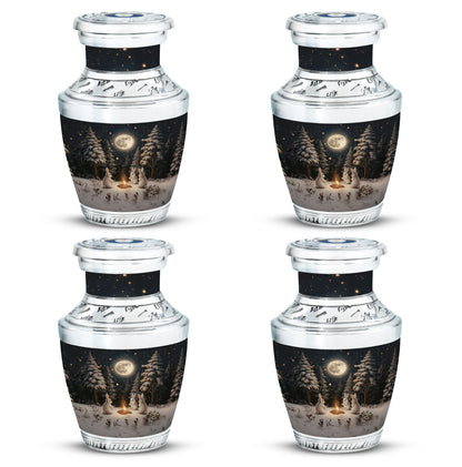 White Personalized Galaxy Cremation Urn for Human Ashes - 10-inch, 200 cu in - Yatskia