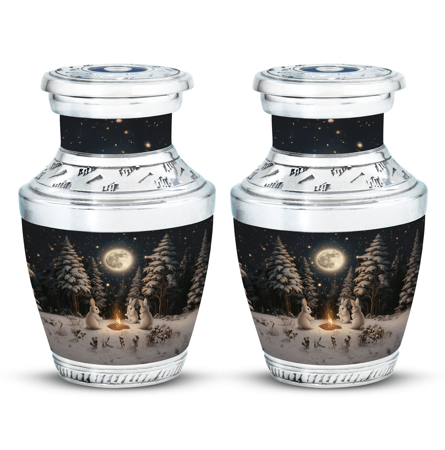 White Personalized Galaxy Cremation Urn for Human Ashes - 10-inch, 200 cu in - Yatskia