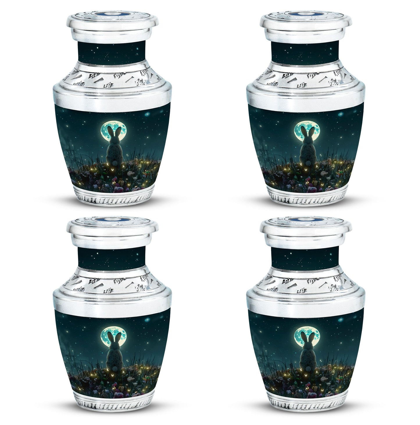 White Personalized Galaxy Keepsake Urn for Human Ashes - 10-inch, 200 cu in - Yatskia