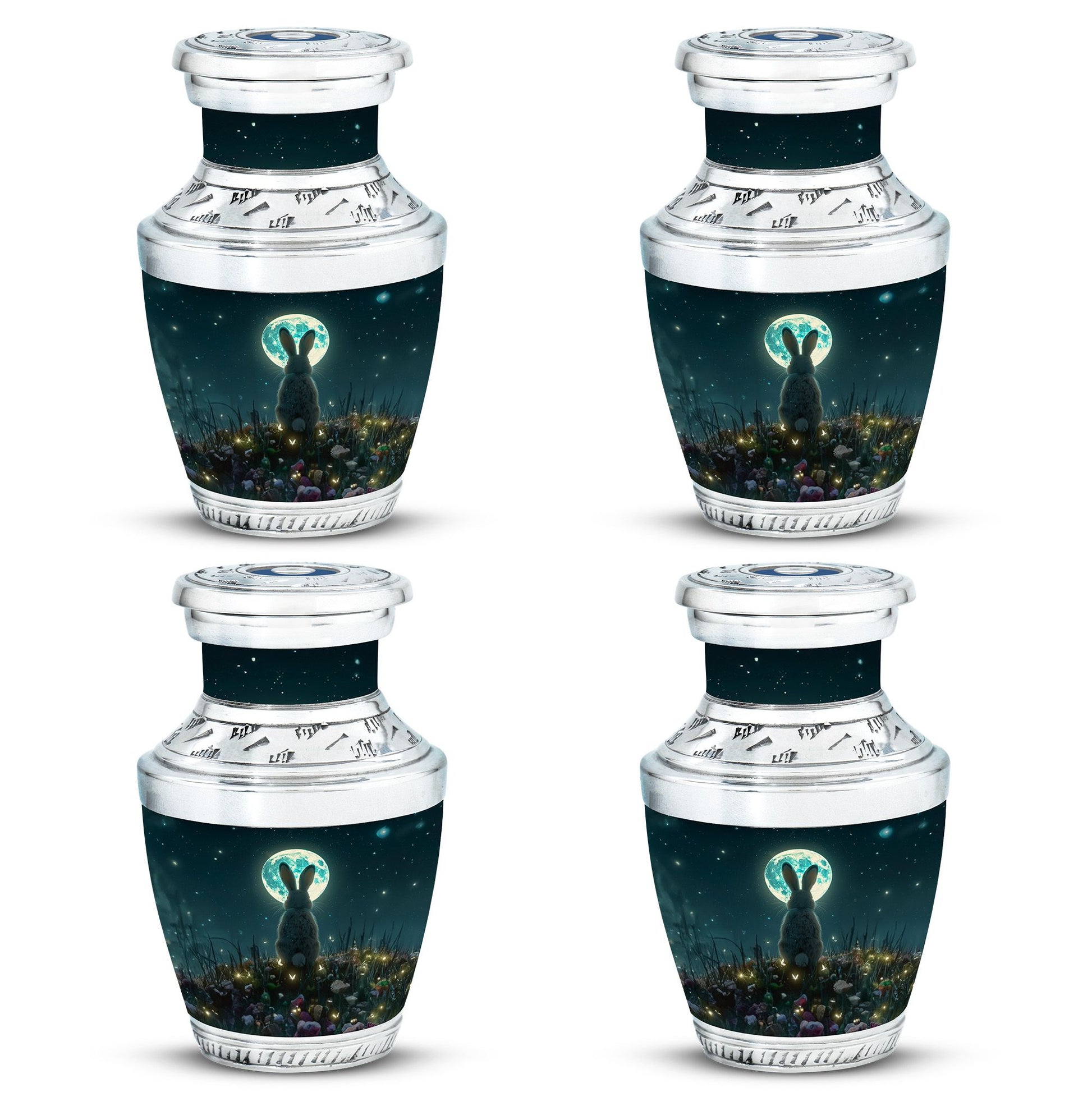 White Bunny Moon Small Urns For Ashes Large Funeral, Ashes Urn