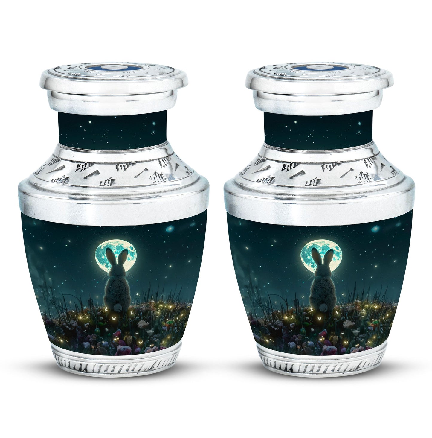 White Personalized Galaxy Keepsake Urn for Human Ashes - 10-inch, 200 cu in - Yatskia
