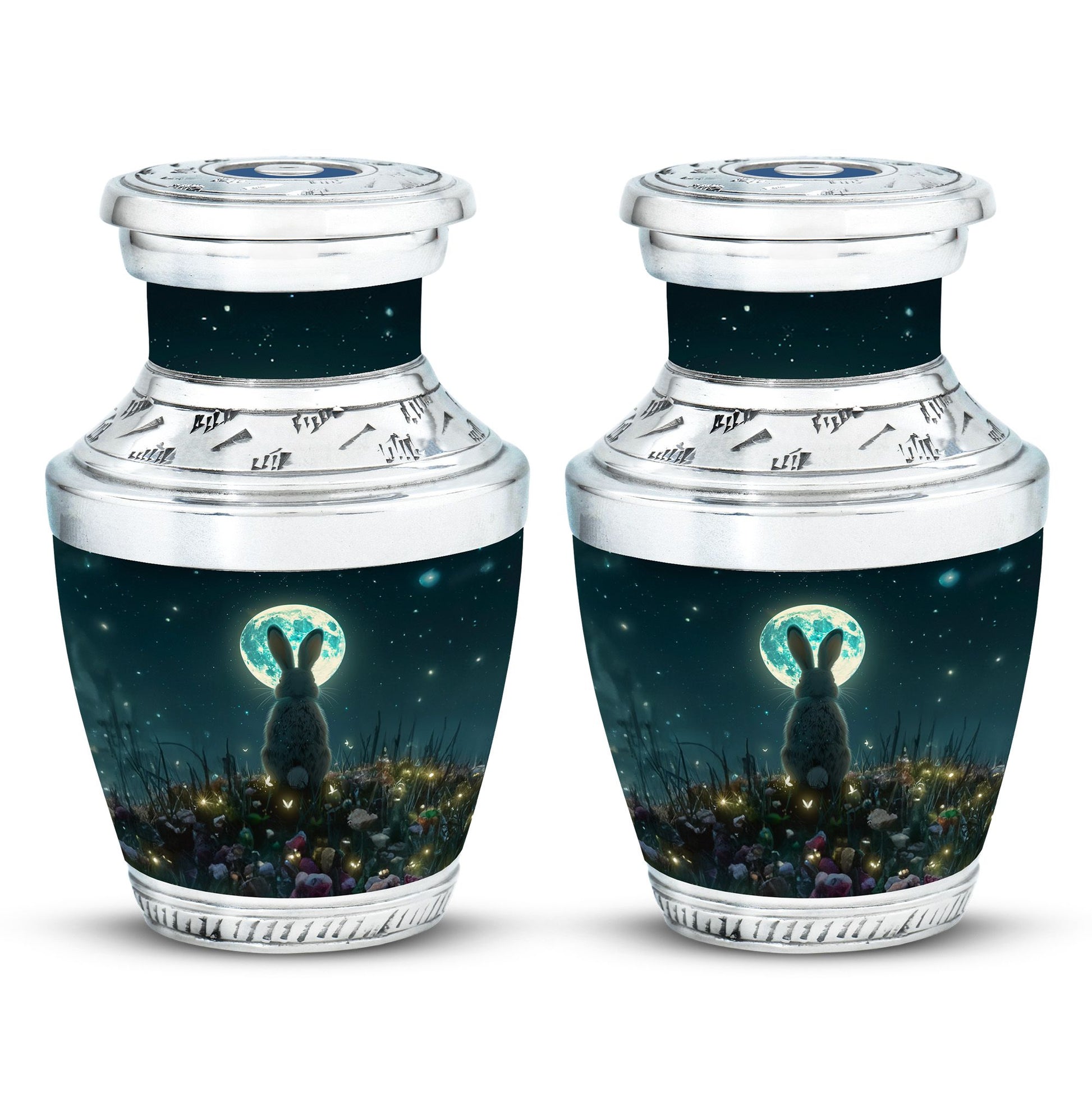 White Bunny Moon Small Urns For Ashes Large Funeral, Ashes Urn