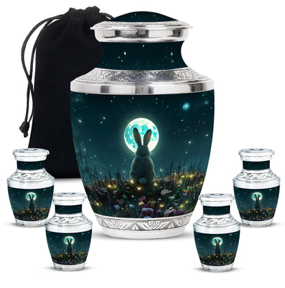 White Personalized Galaxy Keepsake Urn for Human Ashes - 10-inch, 200 cu in - Yatskia