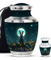 White Bunny Moon Small Urns For Ashes Large Funeral, Ashes Urn
