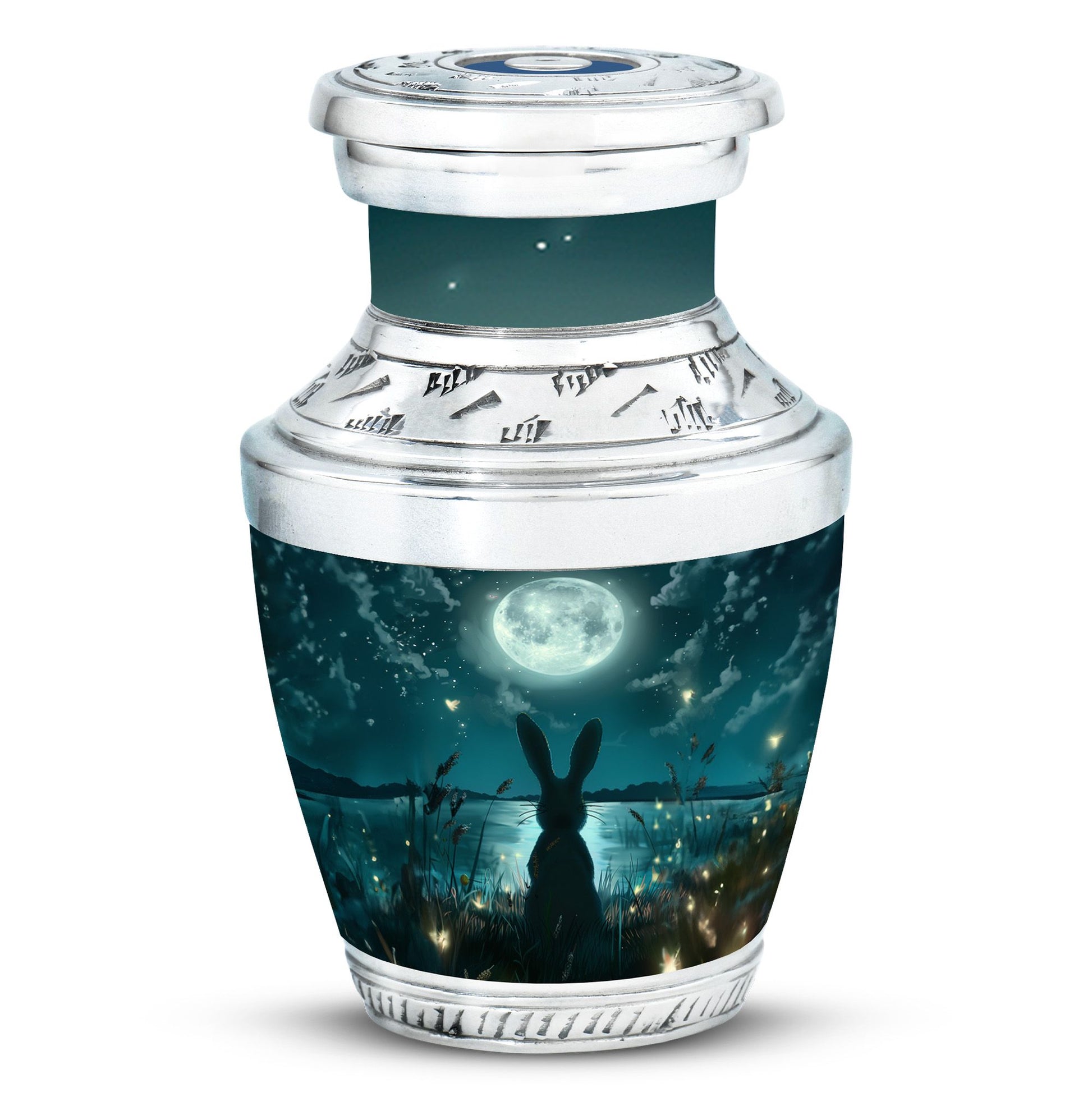 White Bunny Moon Funeral Urn For Adults Funeral, Ashes Urn For Ashes