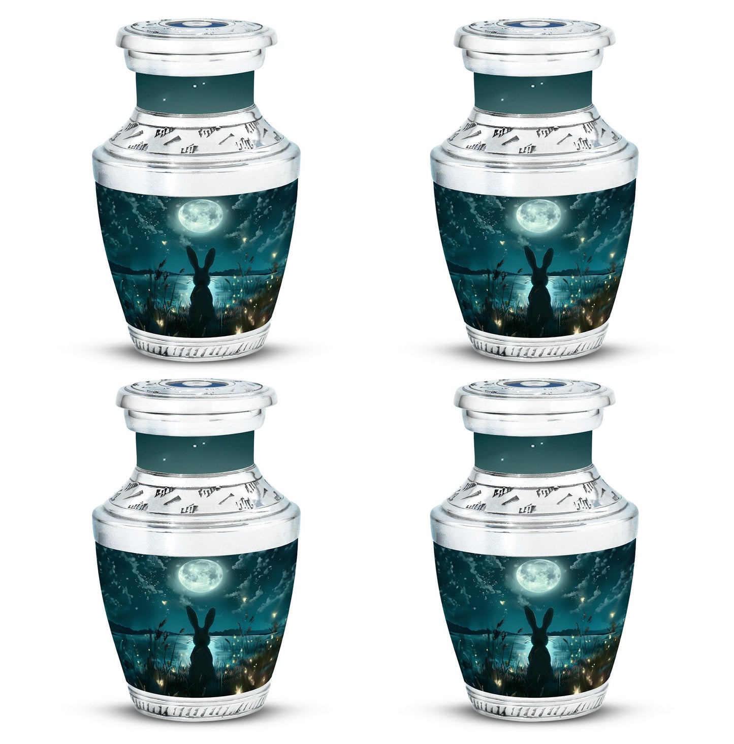 White Personalized Galaxy Cremation Urn for Adults - 10-inch, 200 cu in - Yatskia