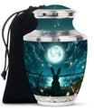 White Bunny Moon Funeral Urn For Adults Funeral, Ashes Urn For Ashes