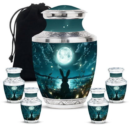 White Personalized Galaxy Cremation Urn for Adults - 10-inch, 200 cu in - Yatskia
