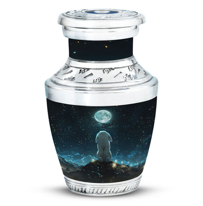 White Personalized Galaxy Cremation Urn for Women - 10-inch, 200 cu in - Yatskia