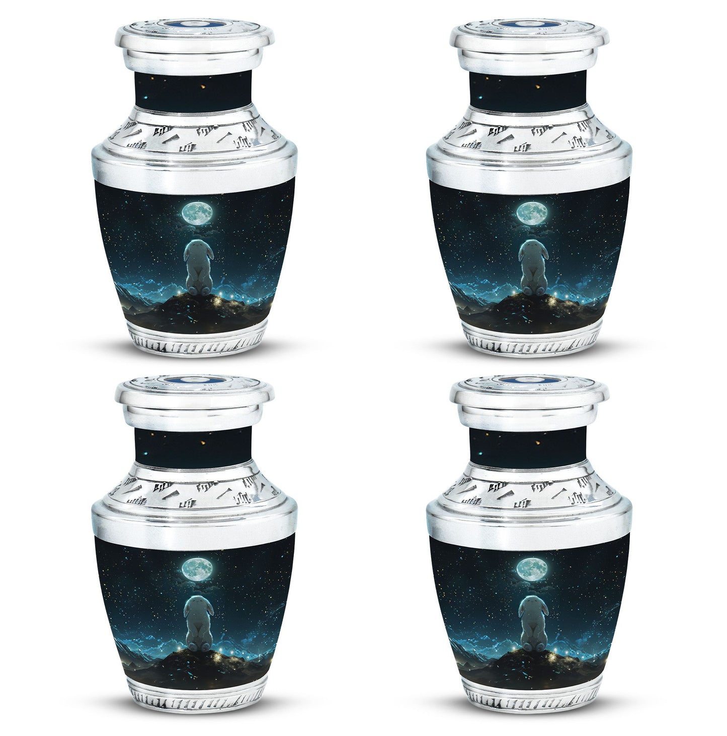 White Personalized Galaxy Cremation Urn for Women - 10-inch, 200 cu in - Yatskia