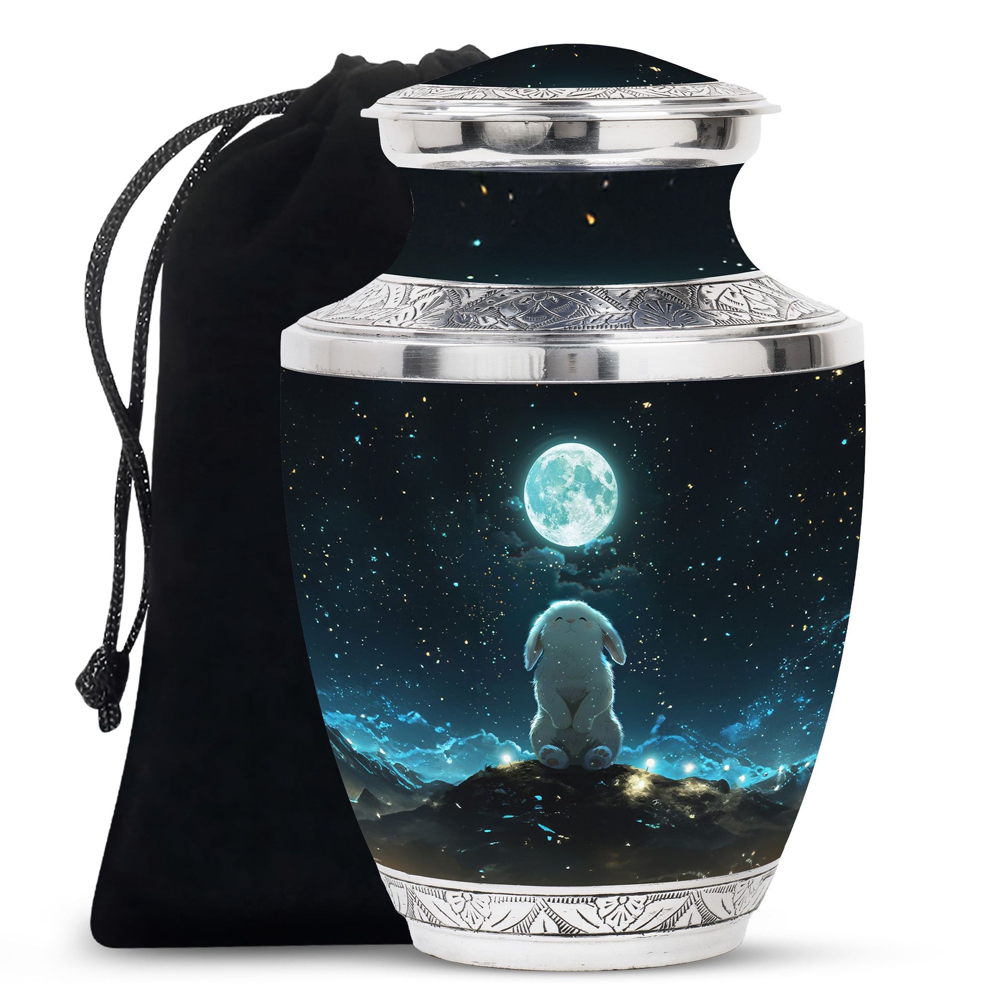 White Bunny Moon Women Funeral - Cremation Urns For Ashes For Women