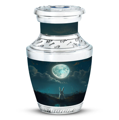White Personalized Galaxy Cremation Urn for Human Ashes - 10-inch, 200 cu in - Yatskia