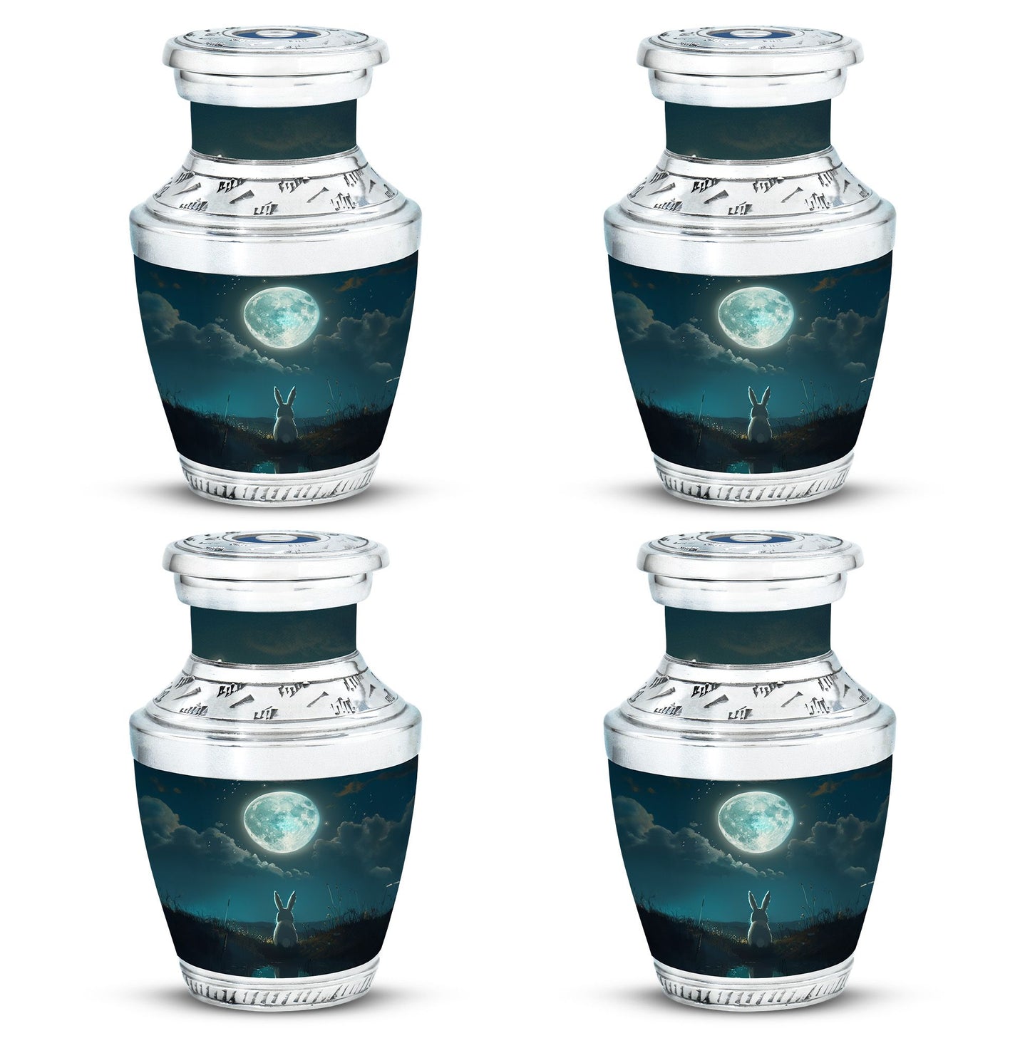 White Personalized Galaxy Cremation Urn for Human Ashes - 10-inch, 200 cu in - Yatskia